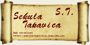 Sekula Tapavica vizit kartica